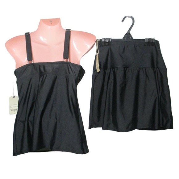 NWT $92 St Johns Bay Secretly Slender 2 Pc Swim Suit Skirted Size 8 - Picture 2 of 11